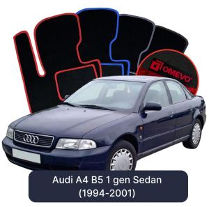 OMEVO Velour Car Mats for Audi A4 B5 1 gen Sedan (1994-2001)
