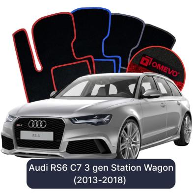 Velour car mats OMEVO for Audi RS6 C7 3 gen Station Wagon (2013-2018)