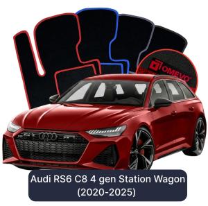 OMEVO Velour Car Mats for Audi RS6 C8 4 gen Station Wagon (2020-2025)