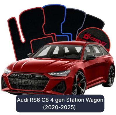 Velour car mats OMEVO for Audi RS6 C8 4 gen Station Wagon (2020-2025)