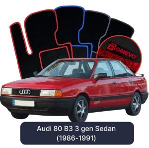 OMEVO Velour Car Mats for Audi 80 B3 3 gen Sedan (1986-1991)