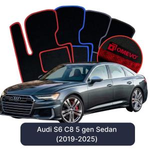 OMEVO Velour Car Mats for Audi S6 C8 5 gen Sedan (2018-2024)