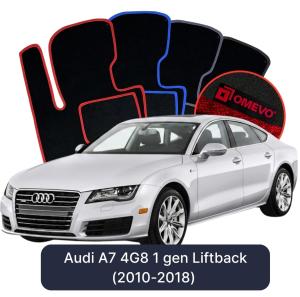 OMEVO Velour Car Mats for Audi A7 4G8 1 gen Liftback (2010-2018)