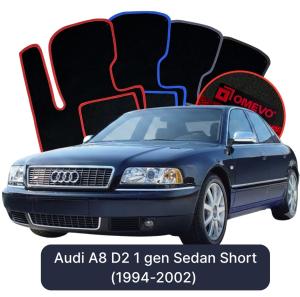 OMEVO Velour Car Mats for Audi A8 D2 1 gen Sedan Short (1994-2002)