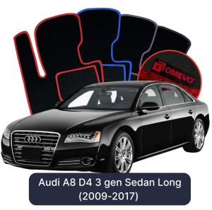 OMEVO Velour Car Mats for Audi A8 D4 3 gen Sedan Long (2009-2017)