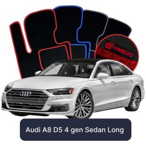 OMEVO Velour Car Mats for Audi A8 D5 4 gen Sedan Long (2018-2025)