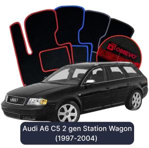 OMEVO Velour Car Mats for Audi A6 C5 2 gen Station Wagon (1997-2004)