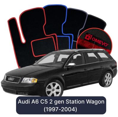 Velour car mats OMEVO for Audi A6 C5 2 gen Station Wagon (1997-2004)
