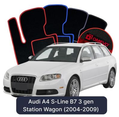 Velour car mats OMEVO for Audi A4 S-Line B7 3 gen Station Wagon (2004-2009)