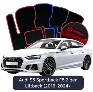 OMEVO Velour Car Mats for Audi S5 Sportback F5 2 gen Liftback (2016-2024)