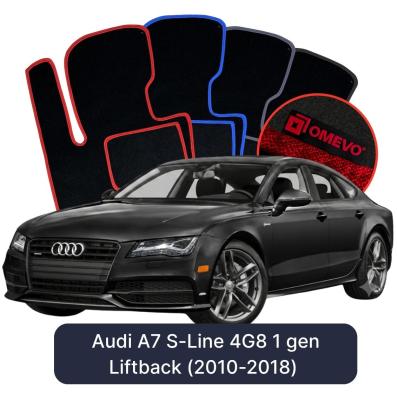 Velour car mats OMEVO for Audi A7 S-Line 4G8 1 gen Liftback (2010-2018)