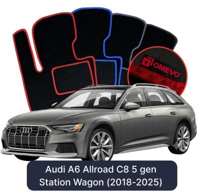 Velour car mats OMEVO for Audi A6 Allroad C8 5 gen Station Wagon (2018-2024)