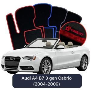 OMEVO Velour Car Mats for Audi A4 B7 3 gen Cabrio (2004-2009)