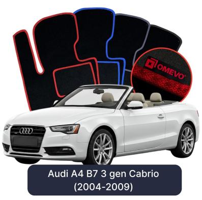 Velour car mats OMEVO for Audi A4 B7 3 gen Cabrio (2004-2009)