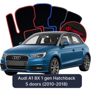 OMEVO Velour Car Mats for Audi A1 8X 1 gen Hatchback 5 doors (2010-2018)