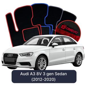 OMEVO Velour Car Mats for Audi A3 8V 3 gen Sedan (2012-2020)