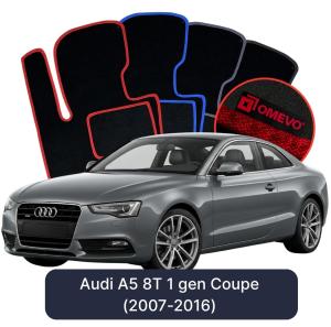 OMEVO Velour Car Mats for Audi A5 8T 1 gen Coupe (2007-2016)
