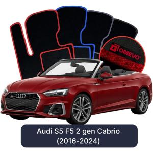 OMEVO Velour Car Mats for Audi S5 F5 2 gen Cabrio (2016-2024)
