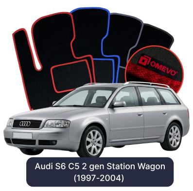 Velour car mats OMEVO for Audi S6 C5 2 gen Station Wagon (1997-2004)