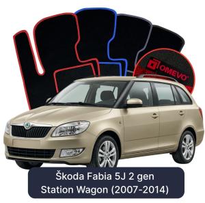 OMEVO Velour Car Mats for Škoda Fabia 5J 2 gen Station Wagon (2007-2014)