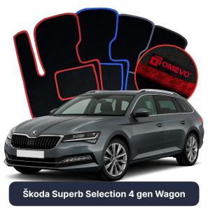 Velour car mats OMEVO for Škoda Superb Selection  4 gen Station Wagon (2023-2025)