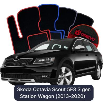 Velour car mats OMEVO for Škoda Octavia Scout 5E3 3 gen Kombi (2013-2020)