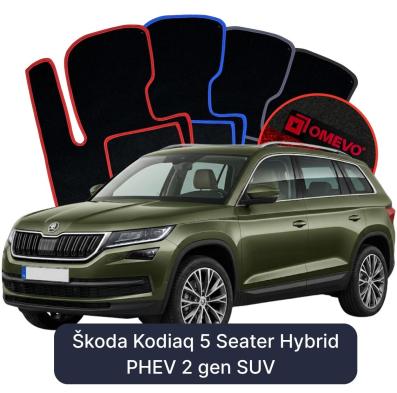 Velour car mats OMEVO for Škoda Kodiaq 5 Seater Hybrid PHEV 2 gen SUV (2024-2025)