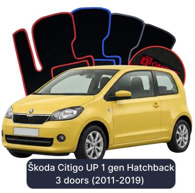Velour car mats OMEVO for Škoda Citigo UP 1 gen Hatchback 3 doors (2011-2019)