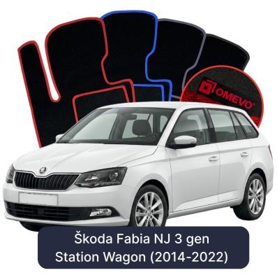 Velour car mats OMEVO for Škoda Fabia NJ 3 gen Station Wagon (2014-2021)