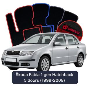 OMEVO Velour Car Mats for Škoda Fabia 1 gen Hatchback 5 doors (1999-2008)