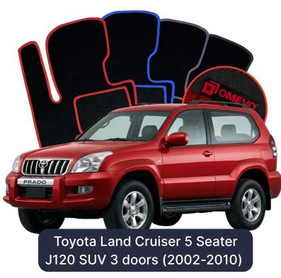 Velour car mats OMEVO for Toyota Land Cruiser 5 Seater J120 SUV 3 doors (2002-2010)