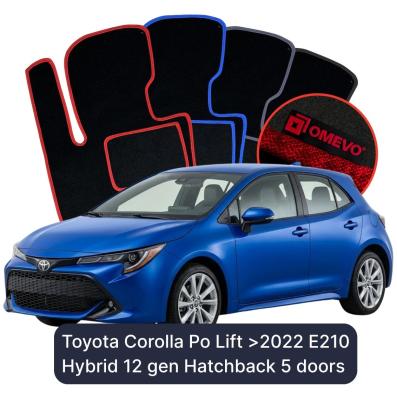 Velour car mats OMEVO for Toyota Corolla facelifted version (as of 2022) E210 Hybrid 12 gen Hatchback 5 doors (2018-2025)
