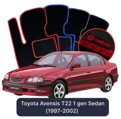 Velour car mats OMEVO for Toyota Avensis T22 1 gen Sedan (1997-2002)