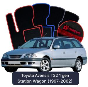 OMEVO Velour Car Mats for Toyota Avensis T22 1 gen Station Wagon (1997-2002)
