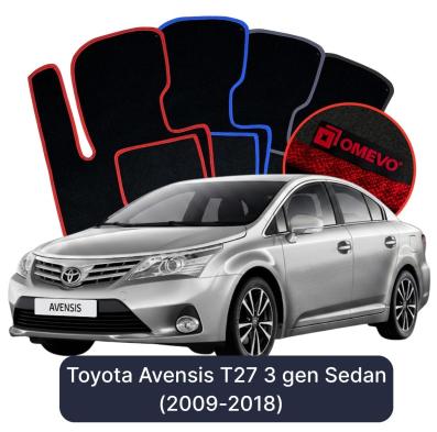 Velour car mats OMEVO for Toyota Avensis T27 3 gen Sedan (2009-2018)