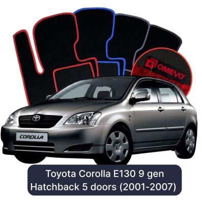 Velour car mats OMEVO for Toyota Corolla E130 9 gen Hatchback 5 doors (2001-2007)