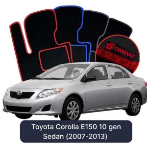 OMEVO Velour Car Mats for Toyota Corolla E150 10 gen Sedan (2007-2013)