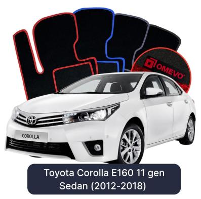 Velour car mats OMEVO for Toyota Corolla E160 11 gen Sedan (2012-2018)