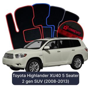 OMEVO Velour Car Mats for Toyota Highlander XU40 2 gen SUV (2008-2013)