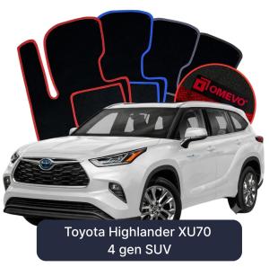 OMEVO Velour Car Mats for Toyota Highlander XU70 4 gen SUV (2019-2025)