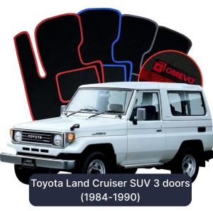 OMEVO Velour Car Mats for Toyota Land Cruiser SUV 3 doors (1984-1990)