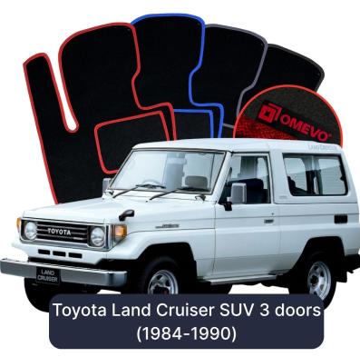 Velour car mats OMEVO for Toyota Land Cruiser SUV 3 doors (1984-1990)