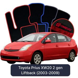 OMEVO Velour Car Mats for Toyota Prius XW20 2 gen Liftback (2003-2009)
