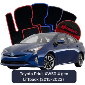OMEVO Velour Car Mats for Toyota Prius XW50 4 gen Liftback (2015-2023)