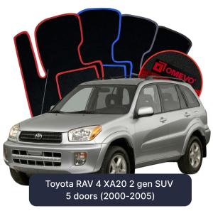 OMEVO Velour Car Mats for Toyota RAV 4 XA20 2 gen SUV (2000-2005)