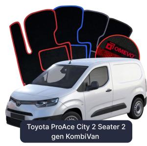 OMEVO Velour Car Mats for Toyota ProAce City 2-seater 2 gen KombiVan (2019-2025)