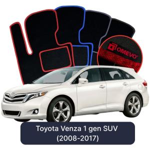 OMEVO Velour Car Mats for Toyota Venza 1 gen SUV (2008-2017)