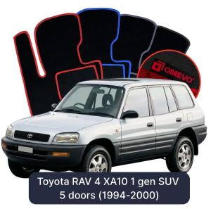 OMEVO Velour Car Mats for Toyota RAV 4 XA10 1 gen SUV 5 doors (1994-2000)