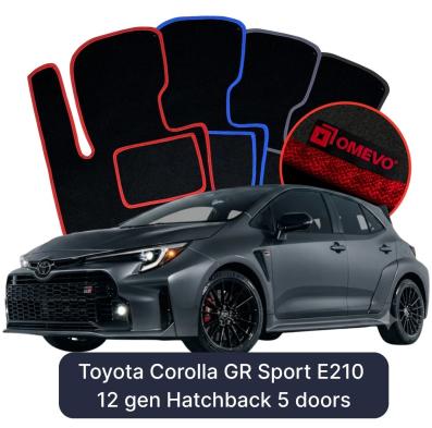 Velour car mats OMEVO for Toyota Corolla GR Sport E210 12 gen Hatchback 5-door (2018-2025)