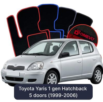 Velour car mats OMEVO for Toyota Yaris 1 gen Hatchback 5 doors (1999-2006)